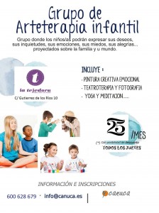 cartel arteterapiainfantil tejedora